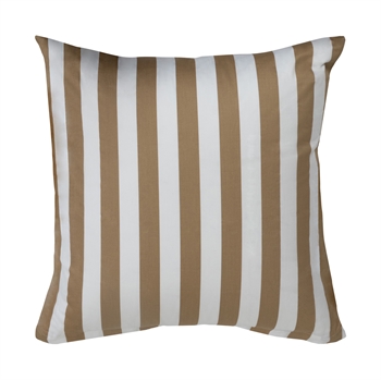 Kissenbezüge 60 x 63 cm - Weicher Baumwollsatin - Nordic Stripe - Sandfarben und Weiß