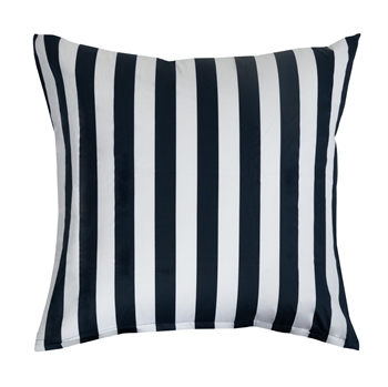 Kissenbezug 60x63 cm - Weicher Baumwollsatin - Nordic Stripe - Dunkelblau und Weiß