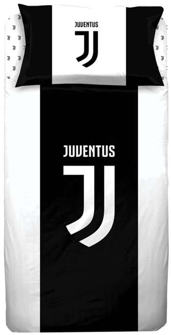 Bettwäsche 140 x 200 cm - Juventus Fußballbettwäsche - 2-in-1-Bettwäsche-Set - 100 % Baumwolle