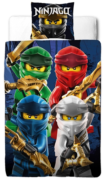 Ninjago Bettwäsche - 140x200 cm - LEGO Ninjago Ninjas - 2-in-1 Bettwäsche-Set - 100 % fein gewebte Baumwolle