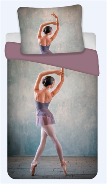 Bettwäsche 140 x 200 cm - Ballerina - Kinderbettwäsche - 2-in-1-Design - Deckenbezug aus 100 % Baumwolle