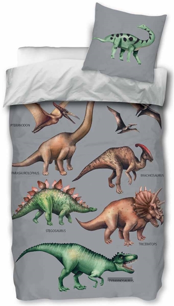 Dinosaurier-Bettwäsche - 140x200 cm - Schönes Dino-Bettwäscheset - 100 % Baumwolle - Kinderbettwäsche