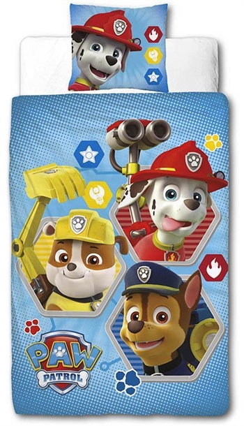 Paw Patrol Bettwäsche - 140x200 cm - Marshall, Rubble und Chase - Bettwäsche-Set mit 2-in-1-Design - 100 % Baumwolle