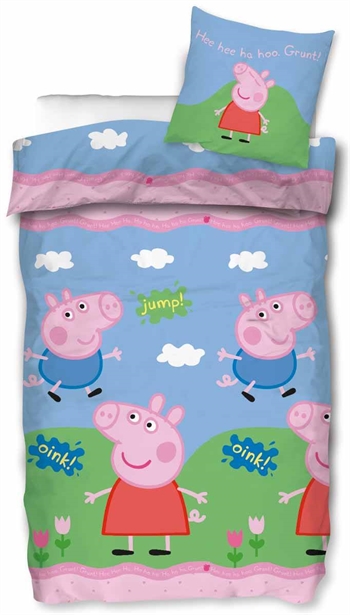 Junior-Bettwäsche - 100x140 cm - Peppa Wutz & Schorsch Wutz - Bettwäsche-Set aus 100 % Baumwolle