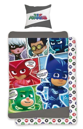 Bettwäsche für Kinder • 150 x 210 cm • PJ Masks - Pyjama-Helden - Bettwäsche-Set mit 2-in-1-Design • 100 % Baumwolle