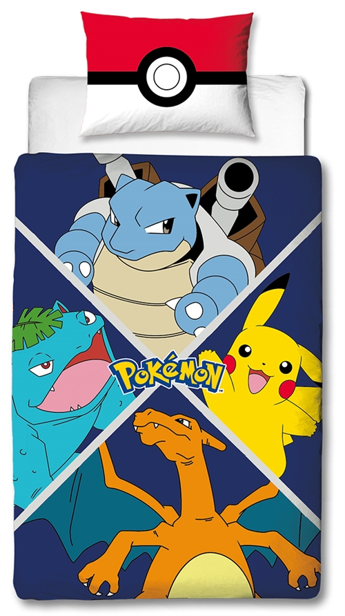 Pokemon Bettwäsche - 140 x 200 cm - Pikachu 2-in-1-Bettwäsche-Set - 100 % Baumwolle