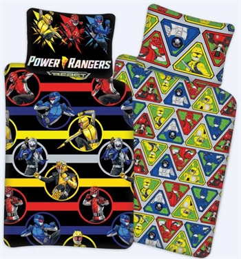 Power Rangers-Bettwäsche 100x140 cm - Power Rangers Junior-Bettwäsche - 2-in-1-Design - 100 % Baumwolle