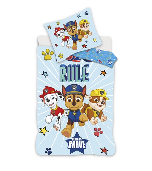 Paw Patrol Junior-Bettwäsche 100x140 cm - Immer mutig - Wendebettbezug - 100 % Baumwolle