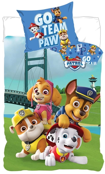 Paw Patrol Bettwäsche - 140 x 200 cm - Go Team Paw - 2-in-1-Bettwäsche-Set - Bettbezug aus 100 % Baumwolle