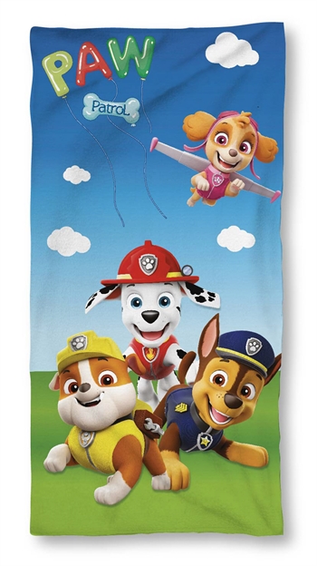 Paw Patrol Handtuch - 70x140 cm - 100% Baumwolle - Weiches Strandtuch mit Rubble, Skye, Chase und Marshall