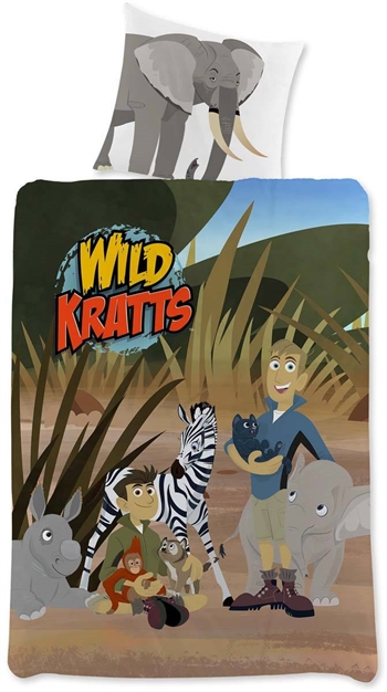 Bettwäsche 140x200 cm - Wild Kratts Bettwäscheset - Bekannt aus DR Ramasjang - Bettbezug aus 100 % Baumwolle