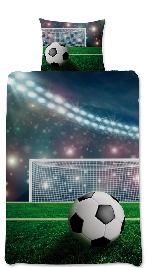 MANGLER EAN Fußballbettwäsche - 140x200 cm - Stadion - Bettbezug mit 2-in-1-Design - Bettwäsche-Set aus 100 % Baumwolle