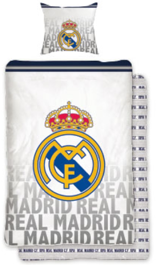 Bettwäsche - 100 % Baumwolle - Real Madrid Bettwäsche-Set - Wende-Fußballbettwäsche 140x200 cm