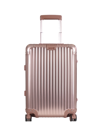 Handgepäckkoffer - Aluminium Koffer - Roségold - Luxuriöser Trolley mit TSA-Schloss - 36 Liter