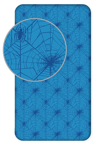 Kinder-Boxlaken 90x200 cm - Blaues Spiderman-Bettlaken - 100 % Baumwolle - Faconlaken für die Matratze