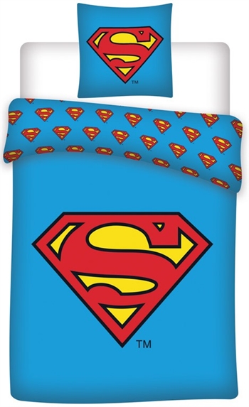 Superman-Bettwäsche - 140x200 cm - Superman-Logo - 2-in-1-Bettwäscheset - Bettbezug aus 100 % Baumwolle