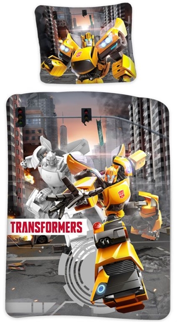 Transformers-Bettwäsche 140x200 cm - Bumblebee und Jazz - Deckenbezug mit 2-in-1-Design - 100 % Baumwolle-Bettwäsche-Set